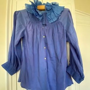 ROBERTO CAVALLI WOMENS SILK COTTON AND ORGANZA SHIRT - SIZE 38